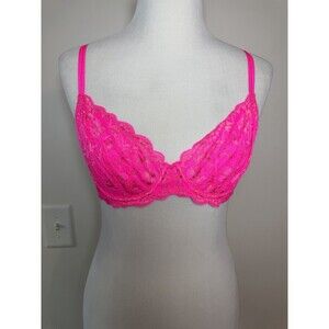 PINK Victoria’s Secret Unlined Underwire Bra 34D Hot Pink NWT